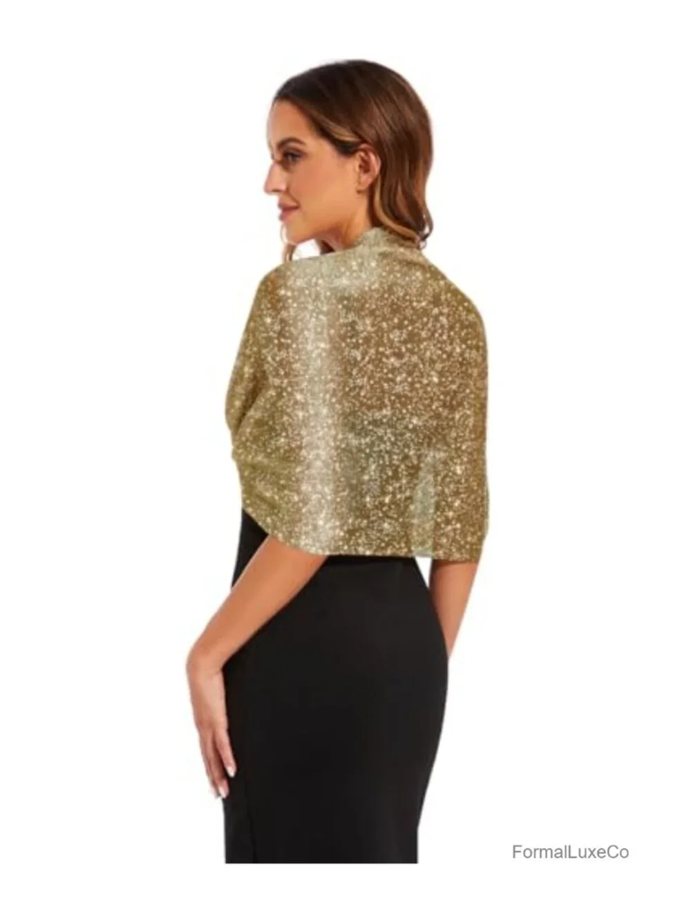 Wrapped Up in Style: Metallic Fringe Shawl with Decorative Buckle for Party &